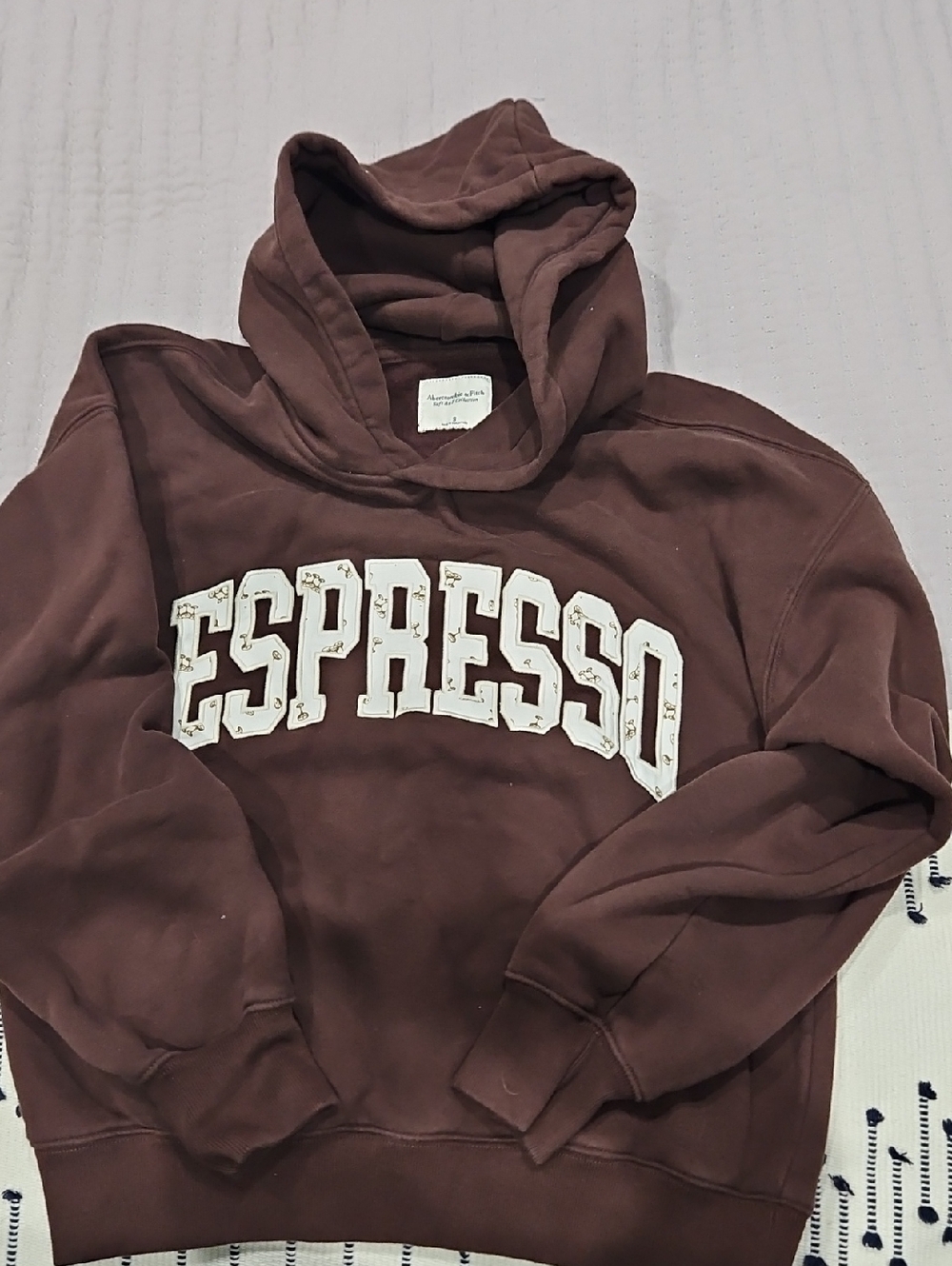 Abercrombie & Fitch Espresso Logo Crewneck Hoodie - Brown